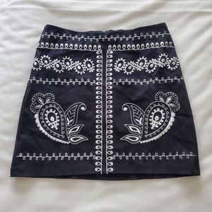 Rock and Roll Cowgirl Embroidered Mini Skirt